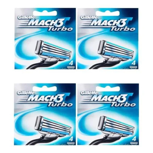 تیغ یدک اورجينال ژیلت مدل Mach 3 Turbo مجموعه 4 عددی
