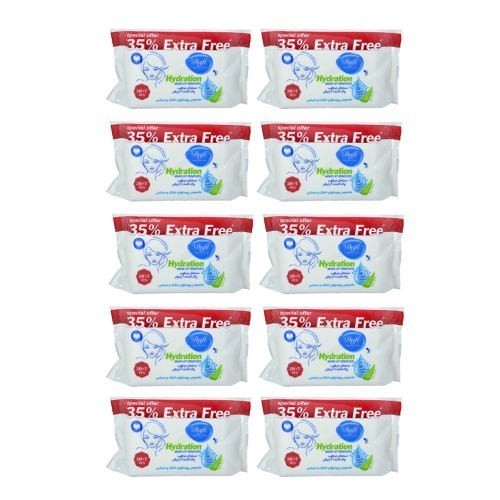 دستمال مرطوب دافی مدل Hydration مجموعه 10 عددی