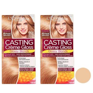 کیت رنگ مو لورآل مدل Casting Creme Gloss شماره 801 حجم 48 میلی لیتر رنگ بلوند وانیلی مجموعه 2 عددی کیت رنگ مو لورآل مدل Casting Creme Gloss شماره 801 حجم 48 میلی لیتر رنگ بلوند وانیلی مجموعه 2 عددی