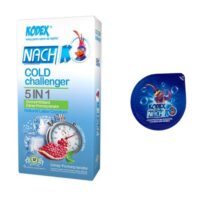 کاندوم محرک مدل بلیسر کدکس به همراه یک بسته کدکس مدل Cold Challenger 5in1 بسته 12 عددی