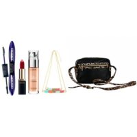 پک آرایشی لورآل مدل Xfiber Mascara و Color Riche Jlo Red Lipstick و True Match Foundation 6N