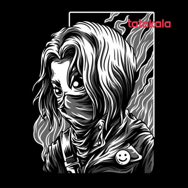 دختر قرمز سیاه و سفید | Red girl black & white