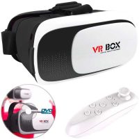 هدست واقعیت مجازی وی آر باکس مدل VR Box 2 به همراه ریموت کنترل بلوتوث و DVD حاوی اپلیکیشن و LED Watch هدیه