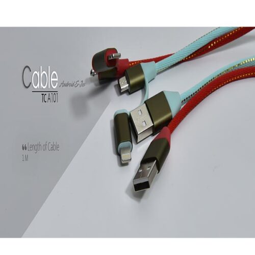 کابل تبدیل USB به microUSB/لایتنینگ تسکو مدل TC A101 طول 1 متر