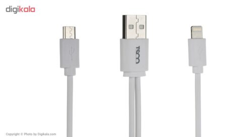 کابل تبدیل USB به microUSB  و لایتنینگ تسکو مدل TC-A28 طول 0.2 متر