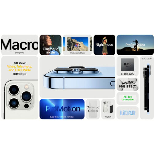 گوشی موبایل اپل مدل iPhone 13 Pro A2639 دو سیم‌ کارت ظرفیت 128 گیگابایت و 6 گیگابایت رم - اکتیو