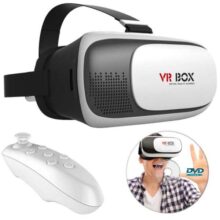 هدست واقعیت مجازی وی آر باکس مدل VR Box 2 به همراه ریموت کنترل بلوتوث و DVD نرم افزار و USB LED هدیه