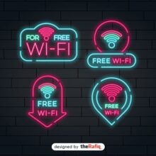 Neon free Wifi sign Collection