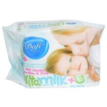 دستمال مرطوب کودک دافی مدل Vita Milk بسته 20 عددی